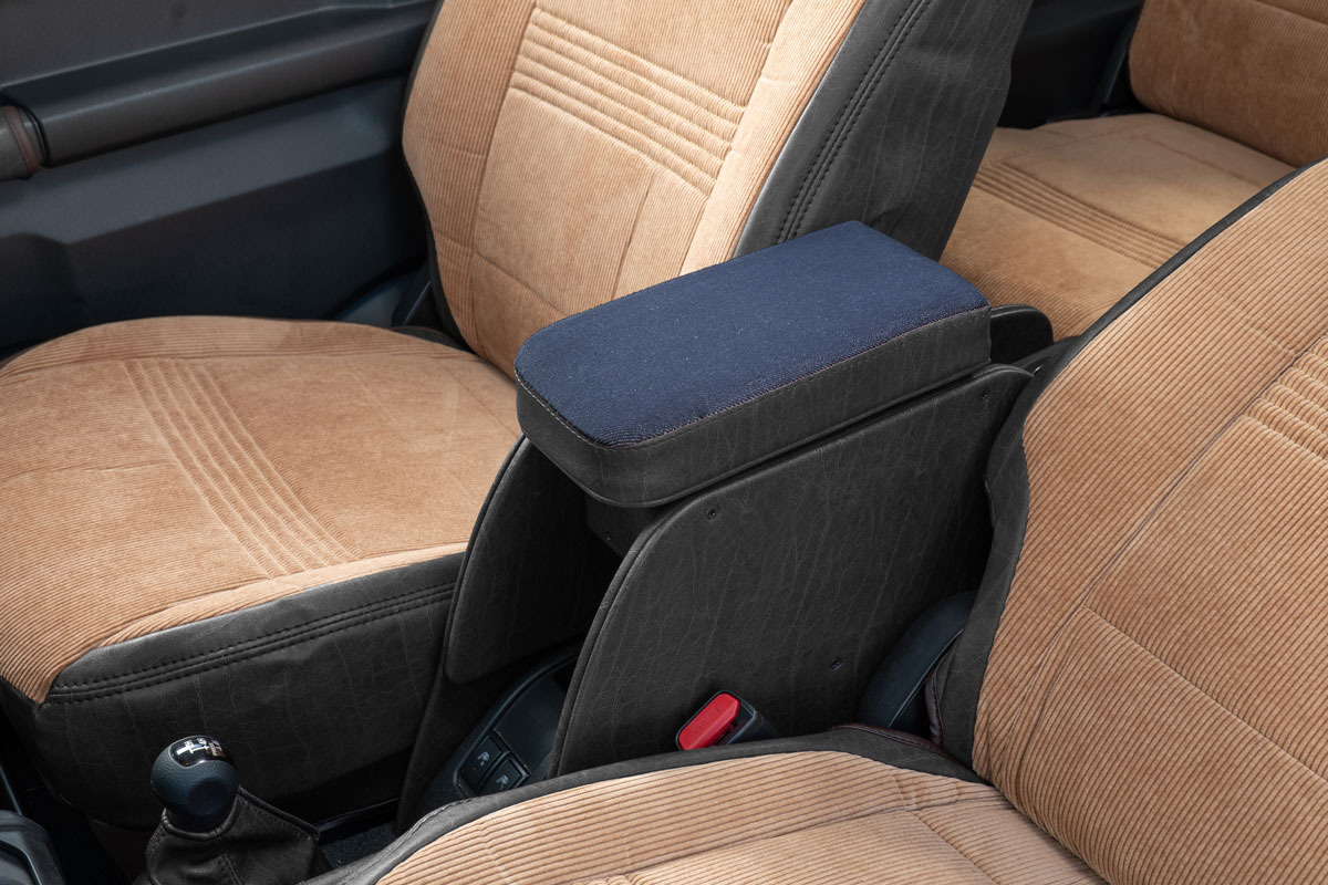 【ジムニーJB64/JB74/ノマド専用】センターコンソール Ver.2 アンティークデニムインディゴ＜ドリンクホルダー付き＞ ヴィンテージブラック