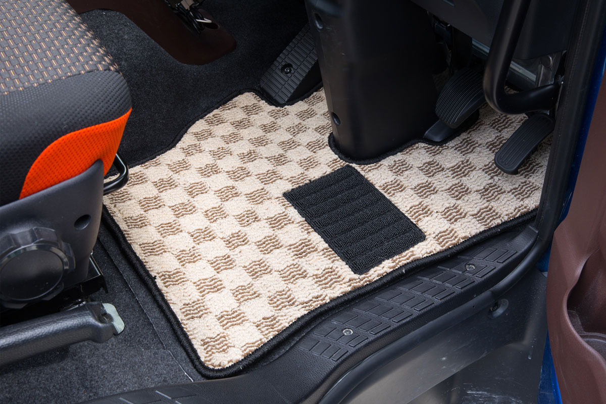 フロアマット WAVE CHECK　ベージュ