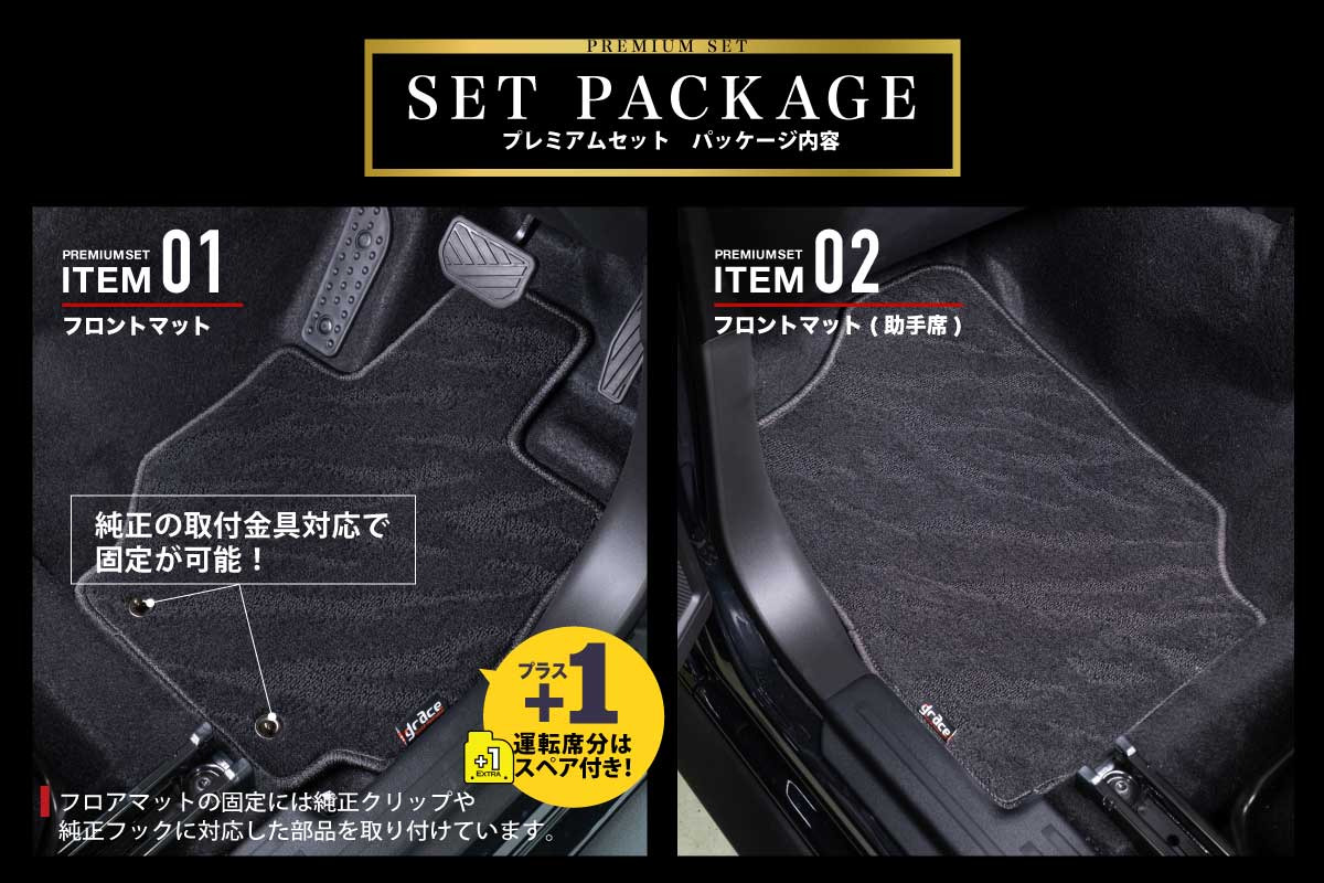 【ジムニーノマド専用】フロアマット プレミアムセット　セット内容