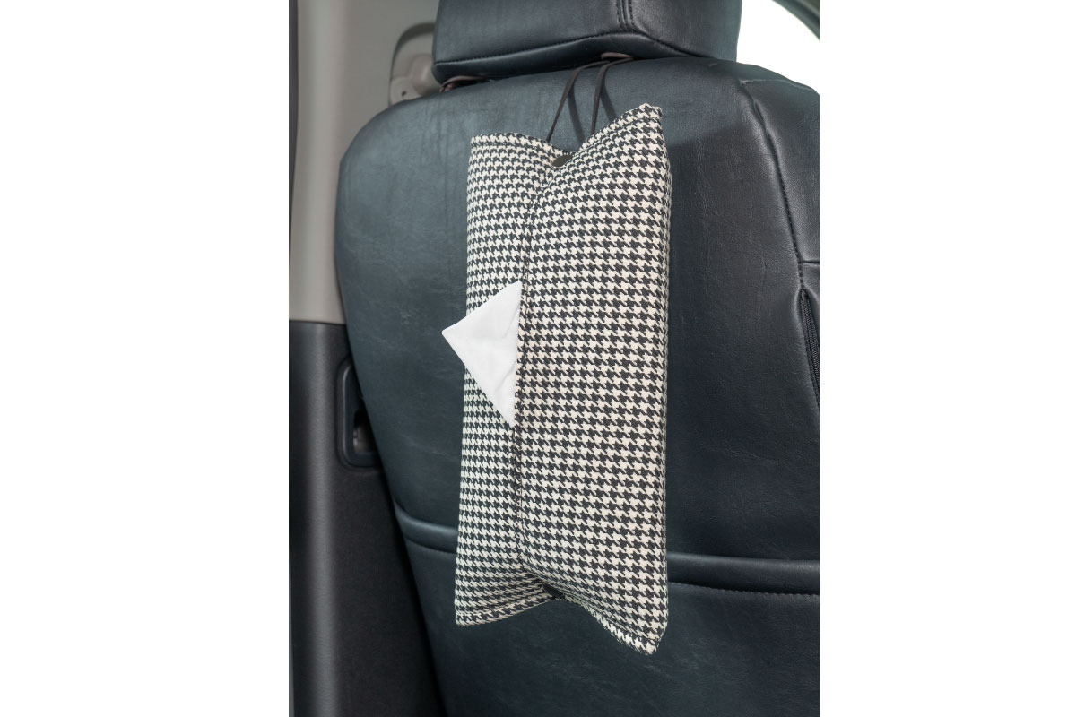 【ヘッドレストフック付】シンプルティッシュケース   千鳥