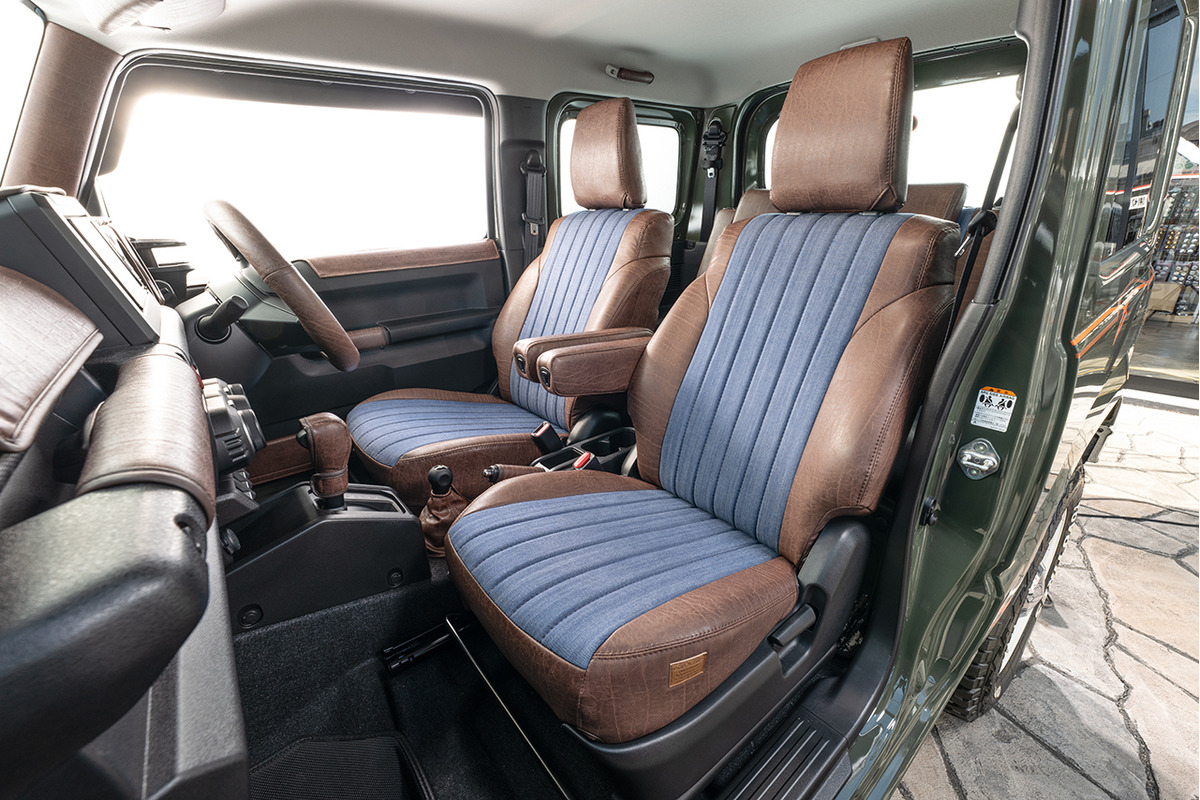 シートカバー  アンティークデニム　ヴィンテージブラウン