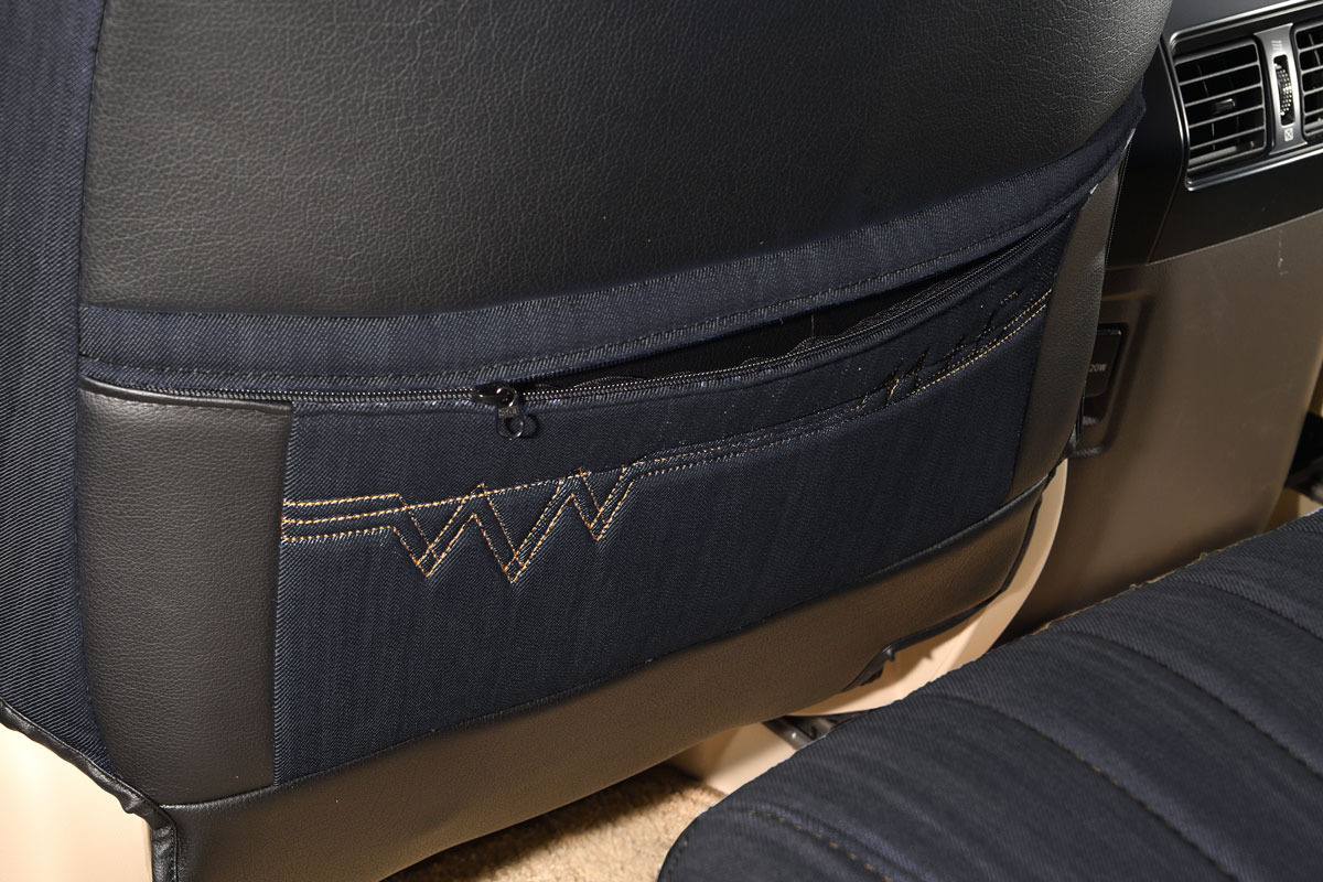 　シートカバー クラシック シートカバー  M.I.C DENIM　150プラド着用イメージ　インディゴブルー