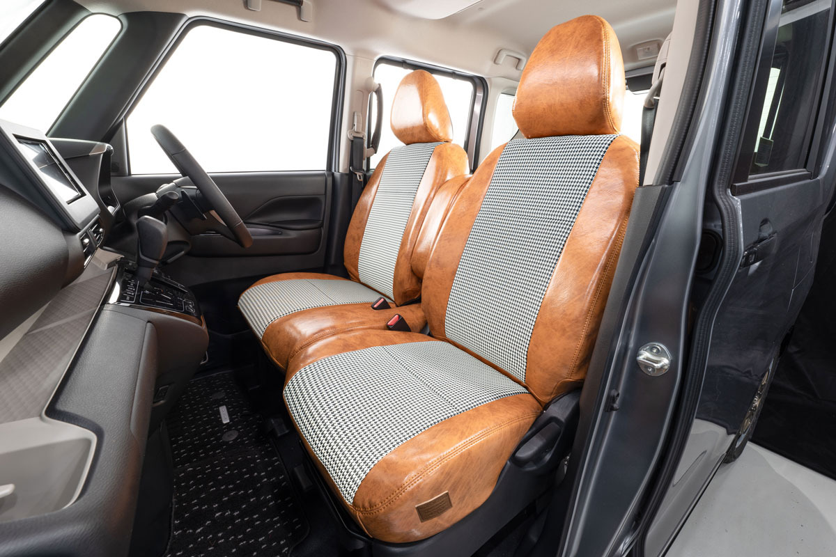 シートカバー  アンティーク千鳥　キャメル