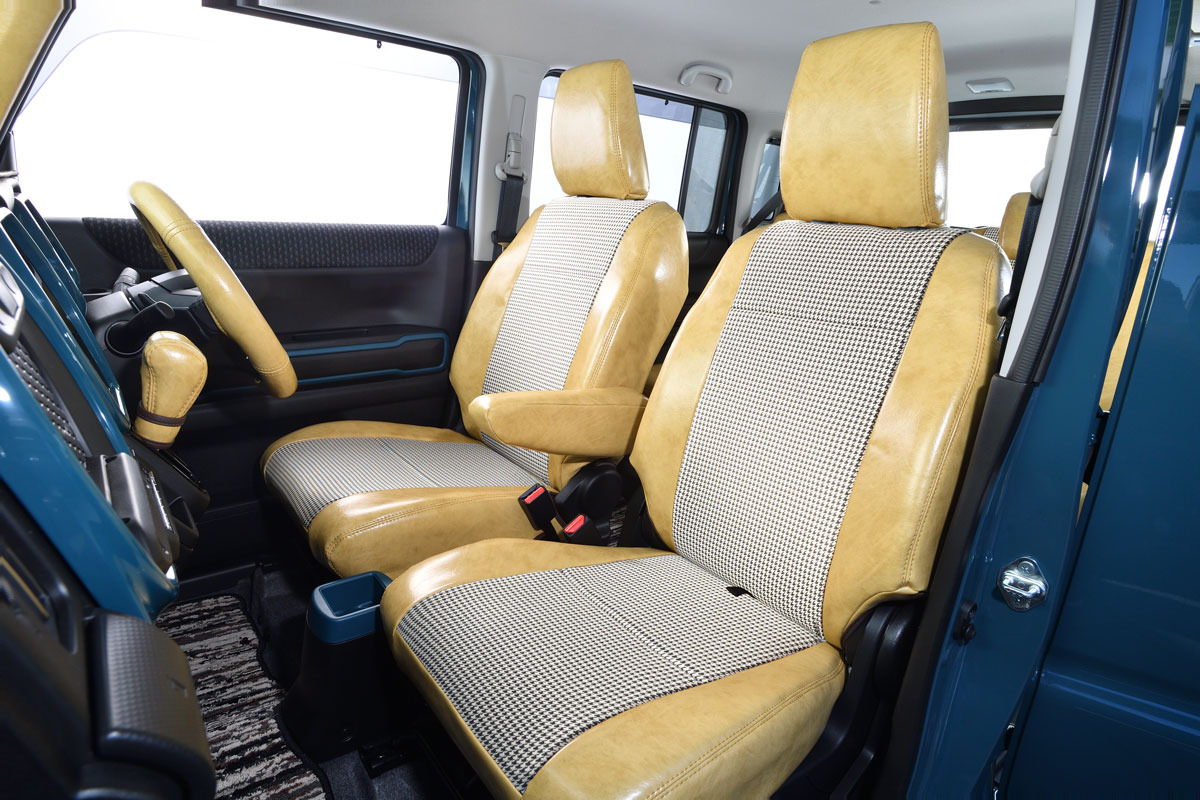 シートカバー  アンティーク千鳥　クリームイエロー