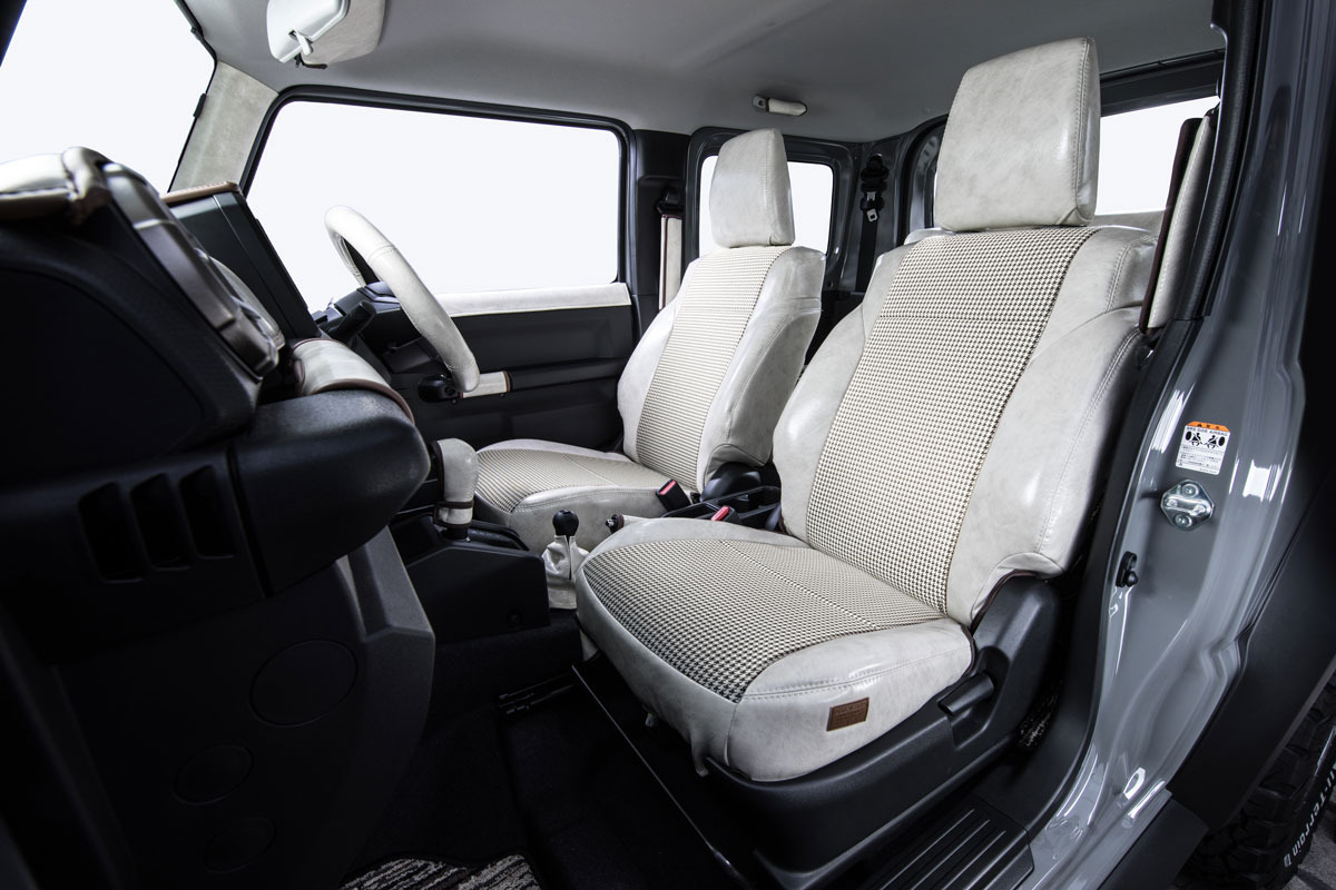 シートカバー  アンティーク千鳥　ホワイトスモーク