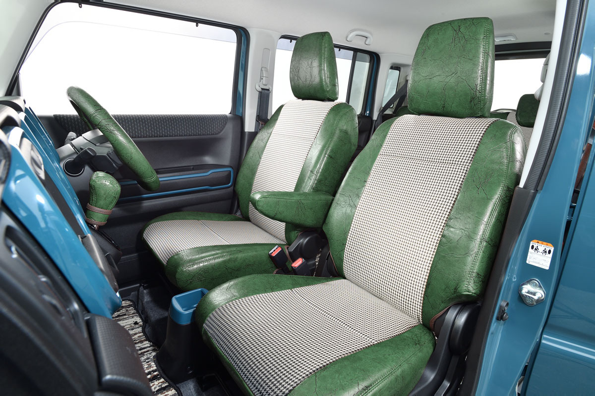 シートカバー  アンティーク千鳥　モスグリーン