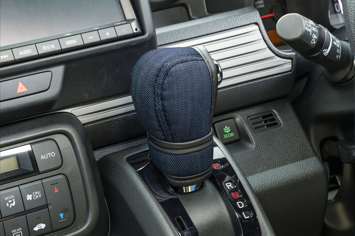 N-VAN シフトノブカバー&グリップカバーセット　 アンティーク　デニムデザイン　インディゴブルー