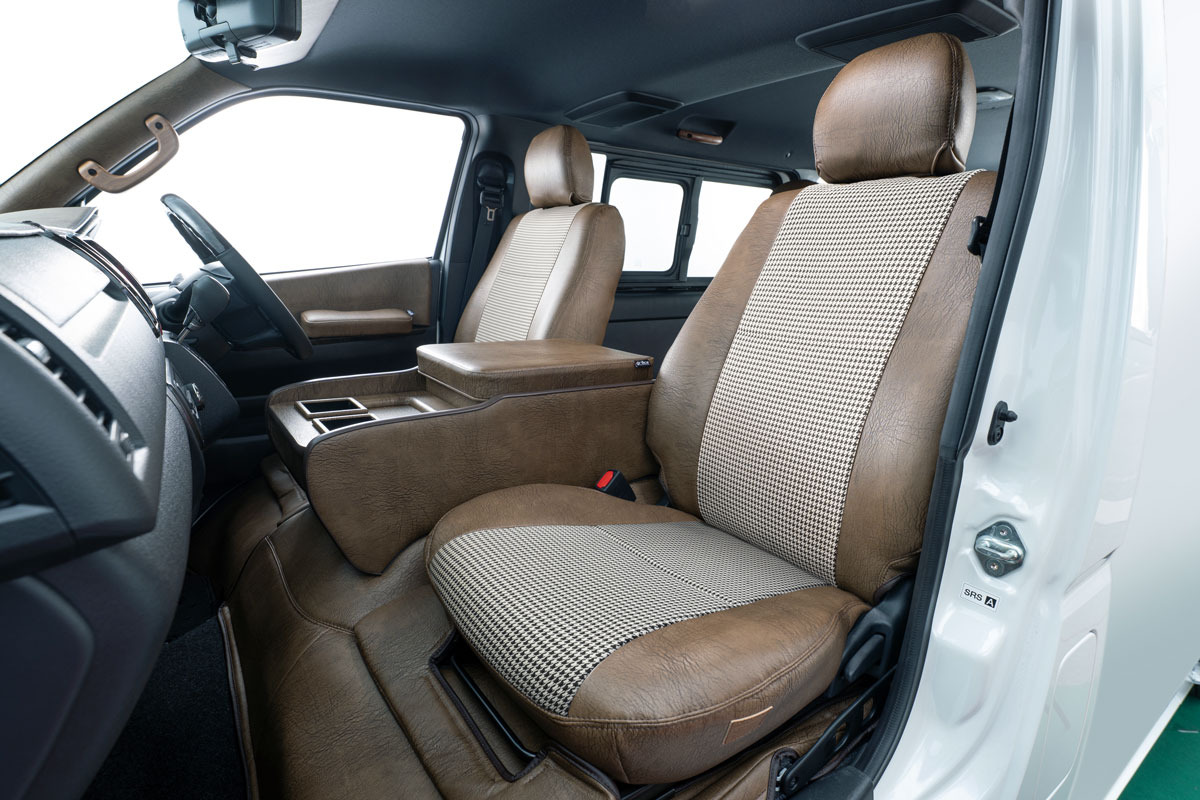 シートカバー  アンティーク千鳥　ヴィンテージモカ