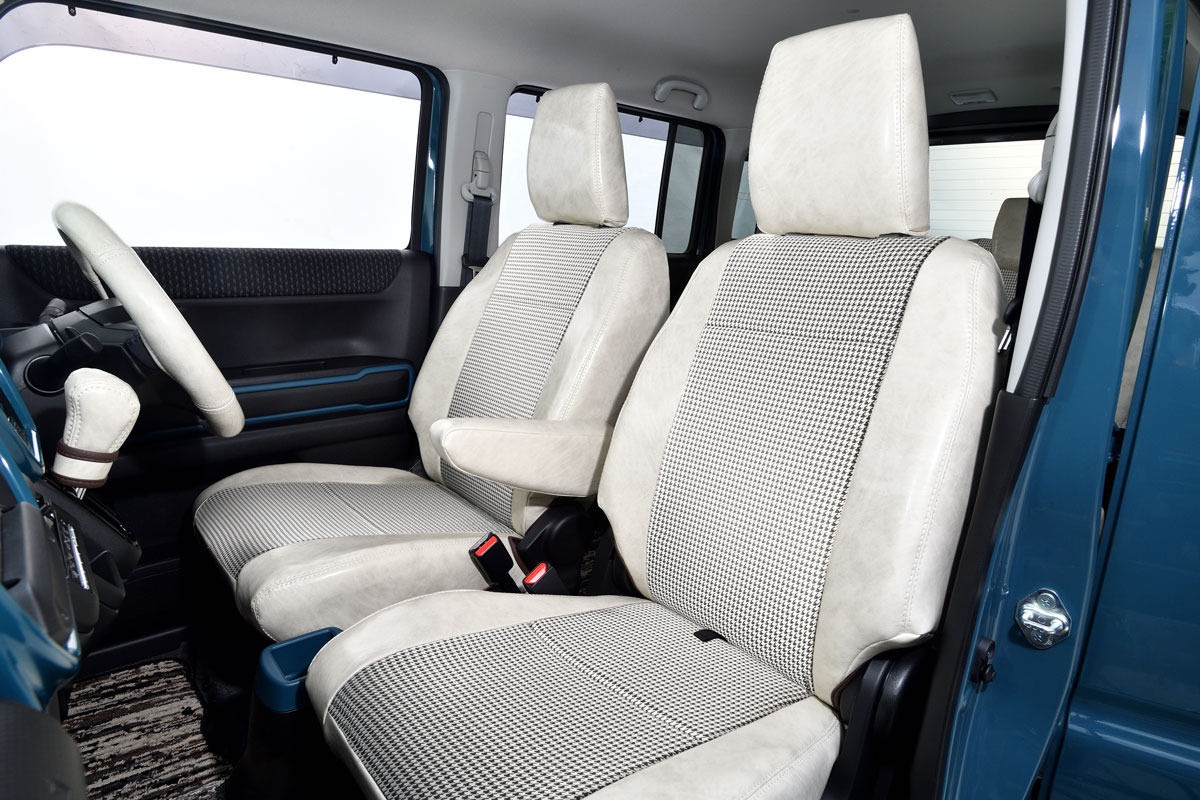 シートカバー  アンティーク千鳥　ホワイトスモーク