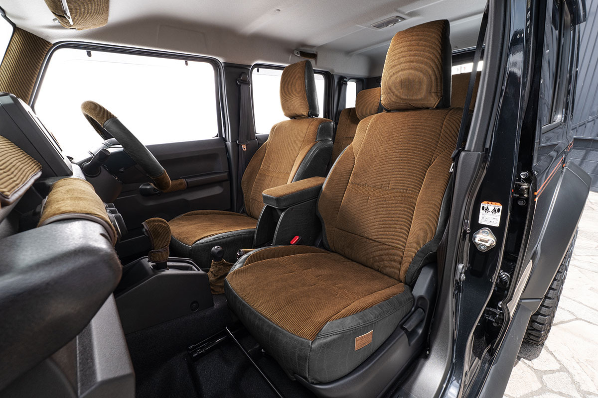 シートカバー  アンティークコーデュロイ ブラウンxヴィンテージブラック