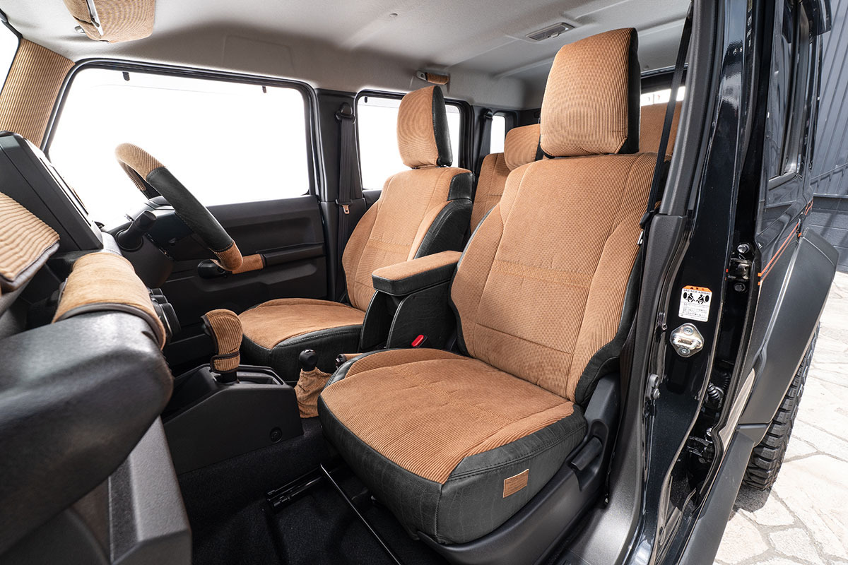 シートカバー  アンティークコーデュロイ キャメルxヴィンテージブラック