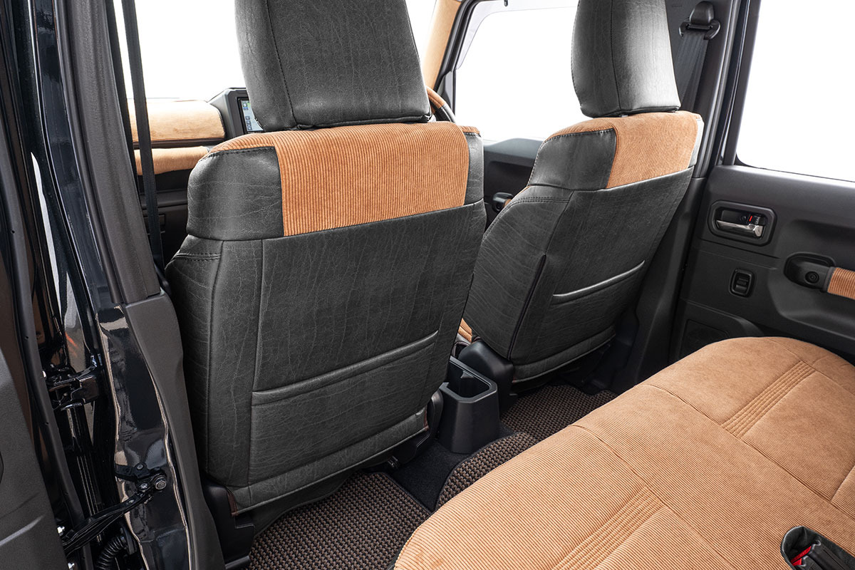 シートカバー  アンティークコーデュロイ キャメルxヴィンテージブラック