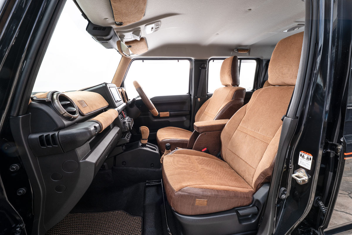 シートカバー  アンティークコーデュロイ キャメルxヴィンテージブラウン