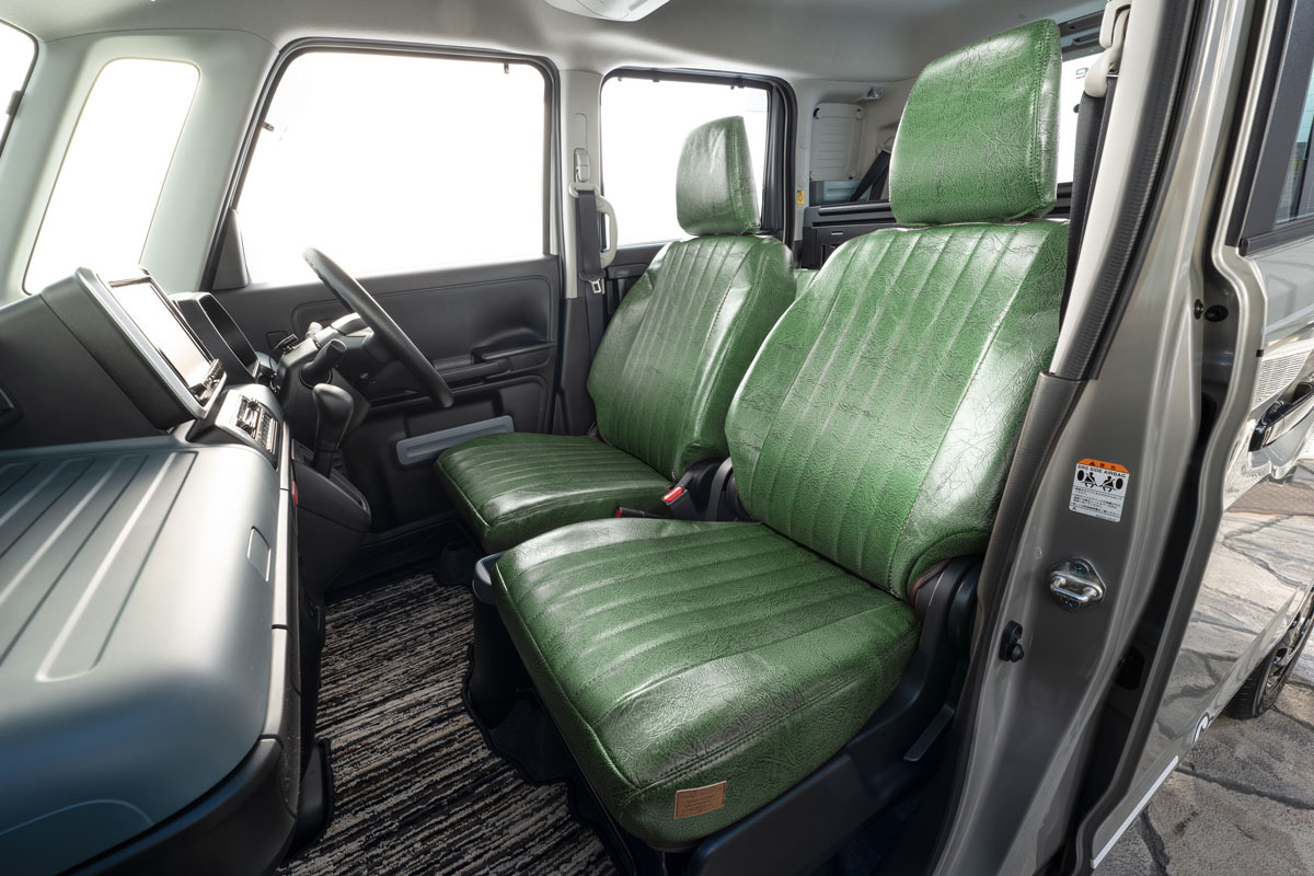 MK33ｽﾍﾟｰｼｱﾍﾞｰｽ　 シートカバー  アンティークデザインS　モスグリーン