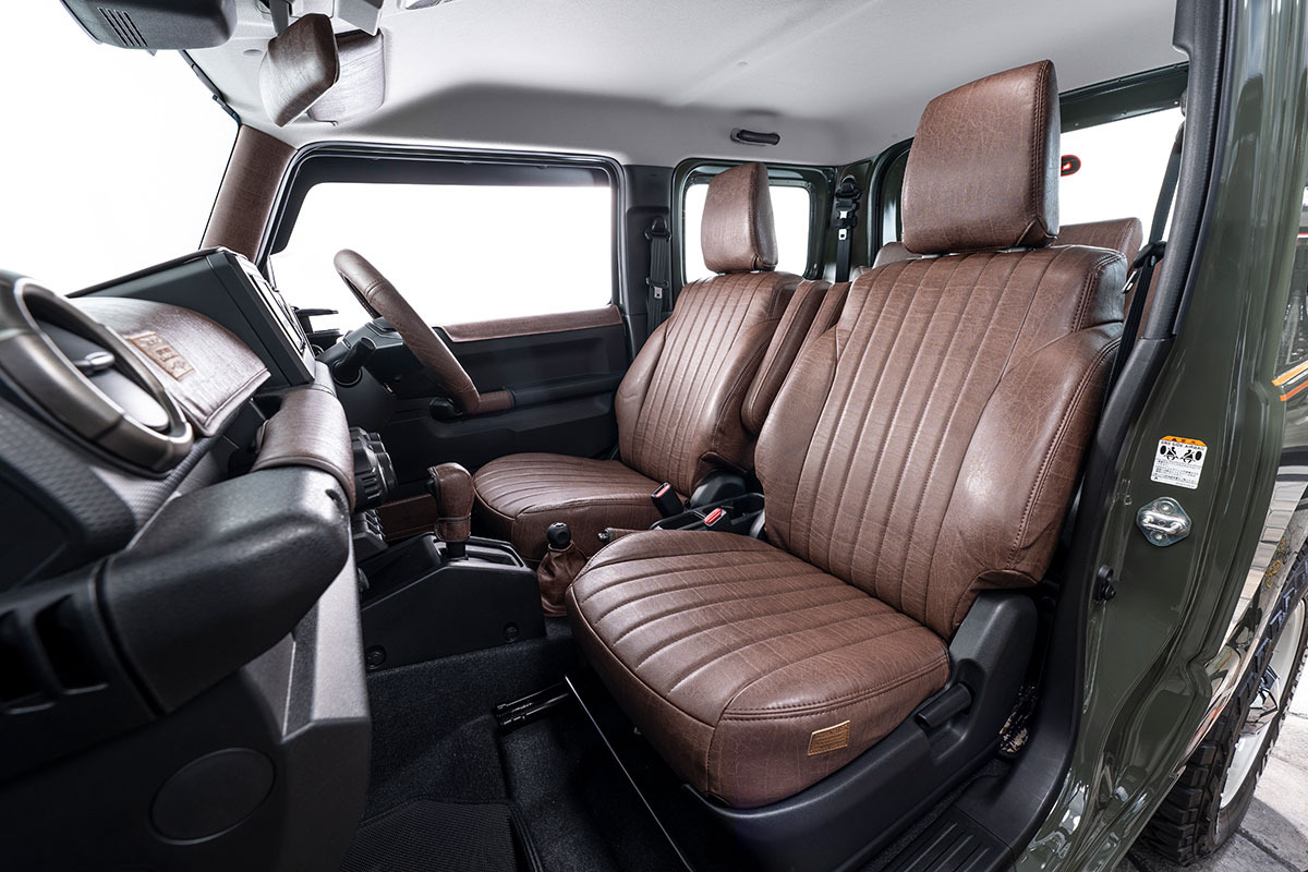シートカバー  アンティーク　ヴィンテージブラウン　ジムニー装着