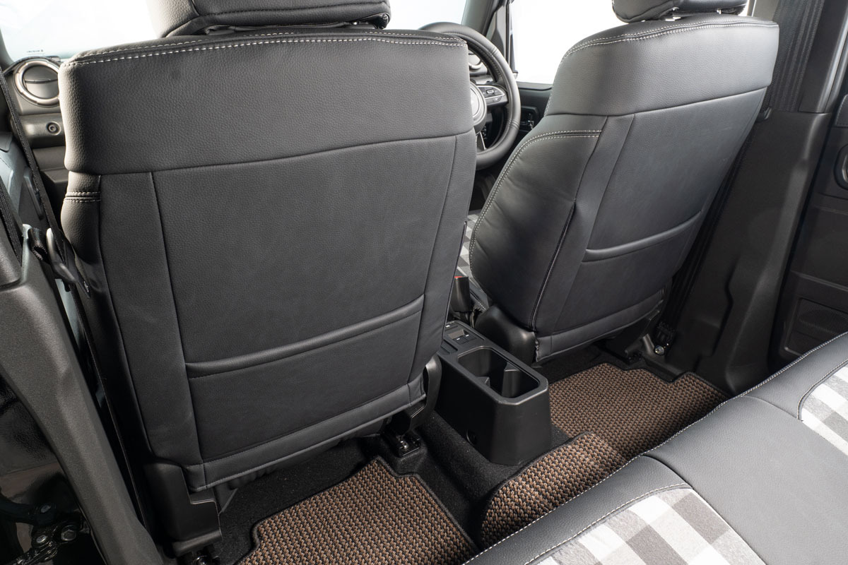 シートカバー 80’s ダブグレーxヴィーガンブラック ジムニーノマド装着