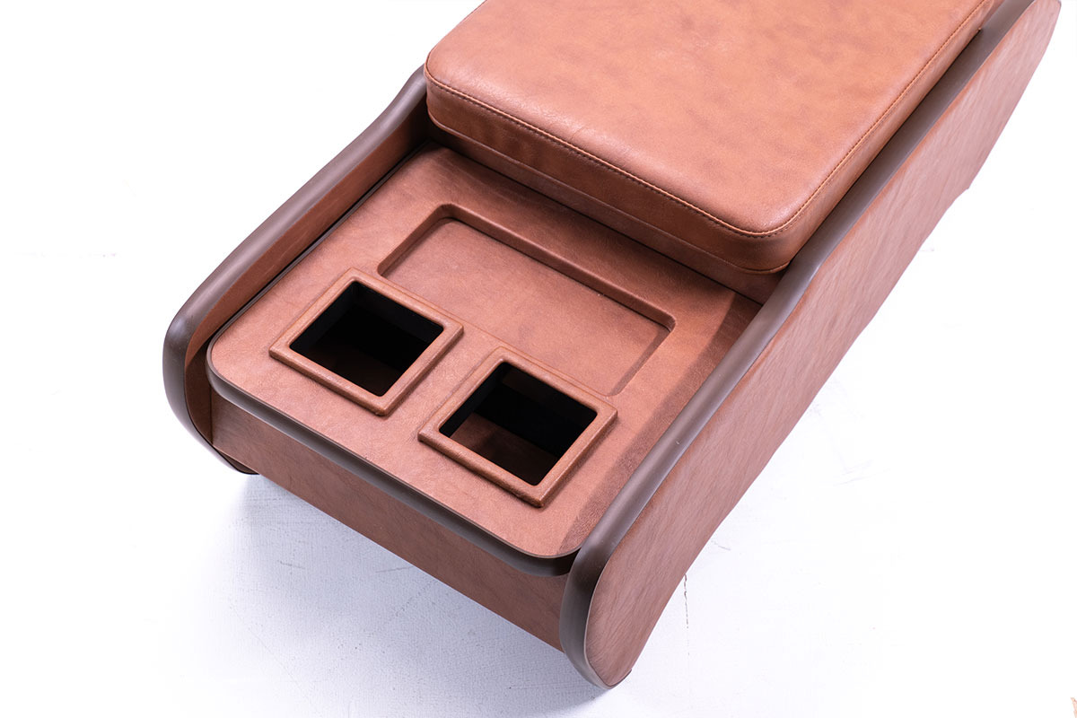 200系ハイエースS-GL用センターコンソール　クラシック　ブラウン運転席側ドリンクホルダー