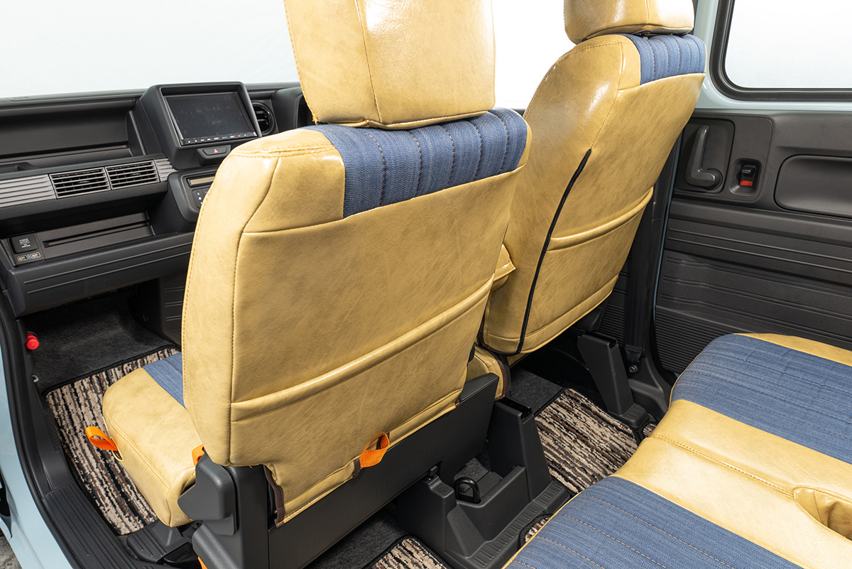 N-VAN シートカバー  アンティークデニム　クリームイエロー