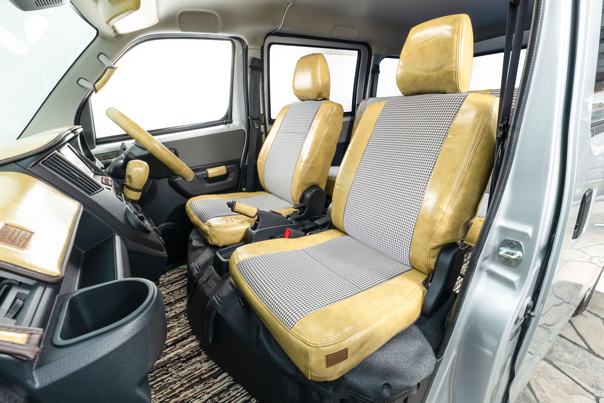 シートカバー  アンティーク千鳥　クリームイエロー