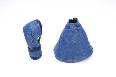 シフトブーツカバー　アンティーク　デニムデザイン