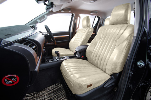 125ハイラックス　シートカバー アンティーク　ホワイトスモーク