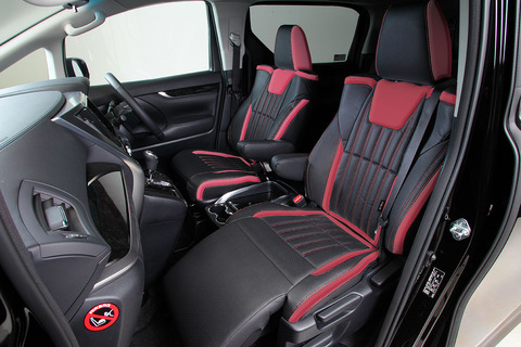 シートカバー 車種限定 30系ALPHARD & VELLFIRE　ブラックxボルドー