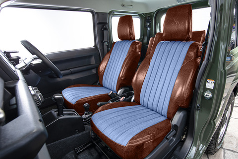 シートカバーアンティークデニム　ブラウン