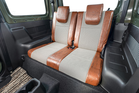 ジムニーJB64 シートカバー  アンティーク千鳥　後部座席　ブラウン