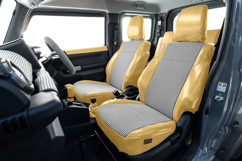 シートカバー  アンティーク千鳥　クリームイエロー