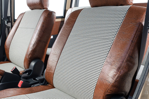 タウンエース シートカバー アンティーク千鳥ブラウン前列詳細