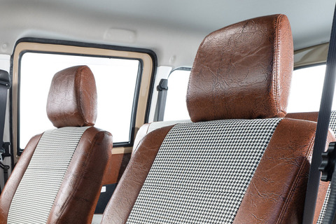 ライトエース シートカバー  アンティーク千鳥ブラウン　前席詳細