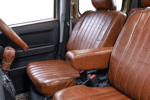 アトレーデッキバン シートカバー  アンティークデザインSブラウン前席アームレスト部分