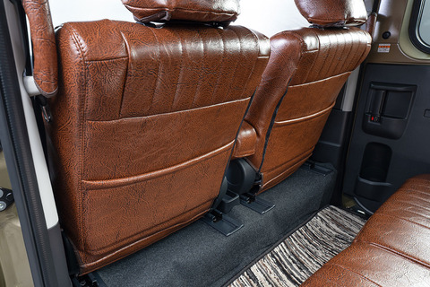 アトレーデッキバン シートカバー  アンティークデザインSブラウン前席背面デザイン