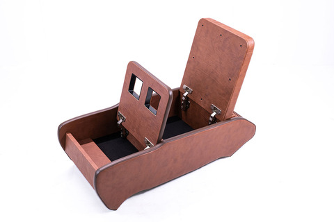 200系ハイエースS-GL用センターコンソール　クラシック　ブラウン　収納スペース