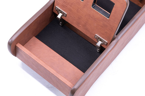 200系ハイエースS-GL用センターコンソール　クラシック　ブラウン　ダンパー入りで開閉時の動作もスムーズ