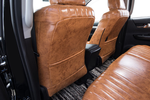 シートカバー  アンティーク　　　キャメル　ハイラックス装着背面デザインバックポケット装備