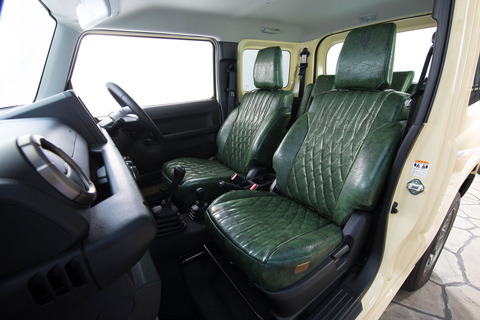 シートカバー  アンティークデザインD　モスグリーンジムニー装着