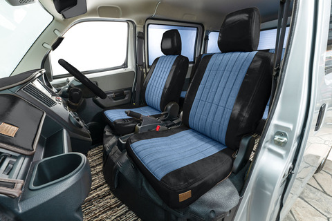 タウンエース　シートカバー  アンティークデニム　ブラック