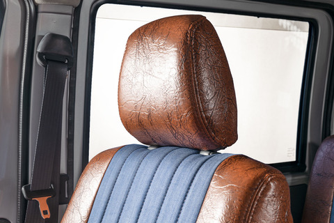 タウンエース　シートカバー  アンティークデニム　ブラウンヘッドレスト