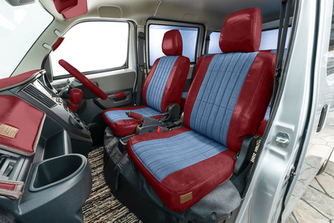 ライトエース　シートカバー  アンティークデニム　ボルドー