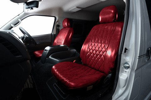 200ハイエース　シートカバー  アンティークデザインD　ボルドー