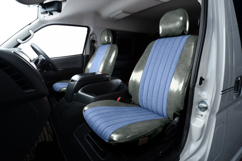 200ハイエース　シートカバー  アンティークデニム　グレー