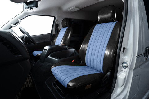 200ハイエース　シートカバー  アンティークデニム　ブラック