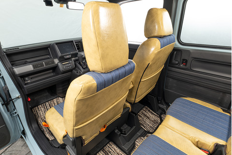 N-VAN シートカバー  アンティークデニム　クリームイエロー