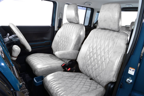 N-VAN シートカバー  アンティークデザインD　ホワイトスモーク