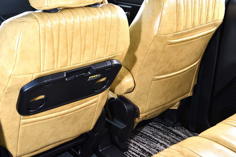 S700ハイゼットカーゴ　シートカバー  アンティークデザインD クリームイエロー　シート背面デザイン