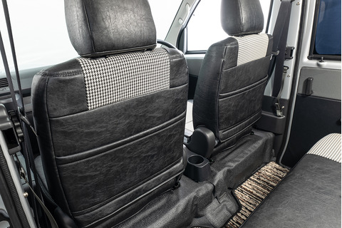 S700ハイゼットカーゴ　シートカバー 千鳥チェック　シートバックポケット装備