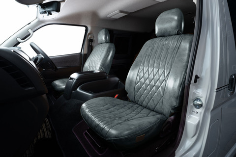 200ハイエース　シートカバー  アンティークデザインD　グレー