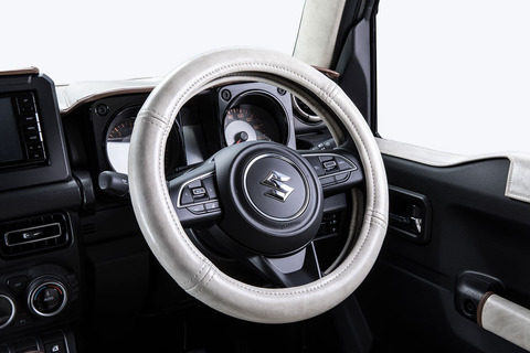 ハンドルカバー　 アンティーク　ホワイトスモーク  スズキジムニー装着