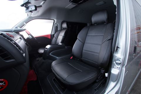 シートカバー車種限定 200ハイエース バン　T.W.G-SPORT 運転席・助手席２脚分セット